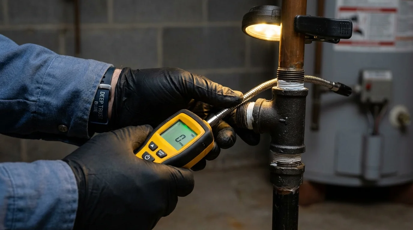 Gas leak detection with electronic sniffer by Johns Plumbing LLC in Hyde Park