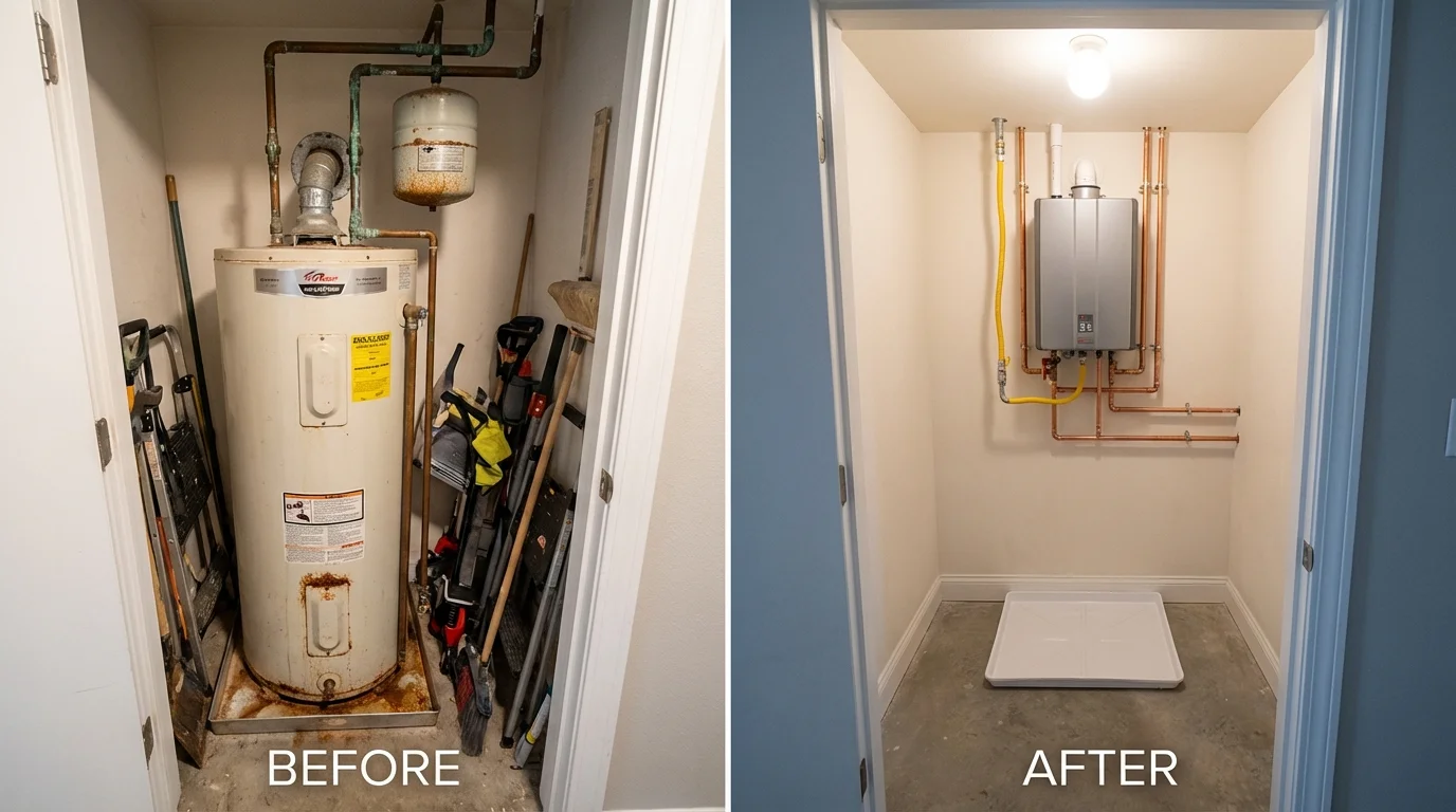 Tank water heater versus wall-mounted tankless unit comparison for Hyde Park, NY homeowners